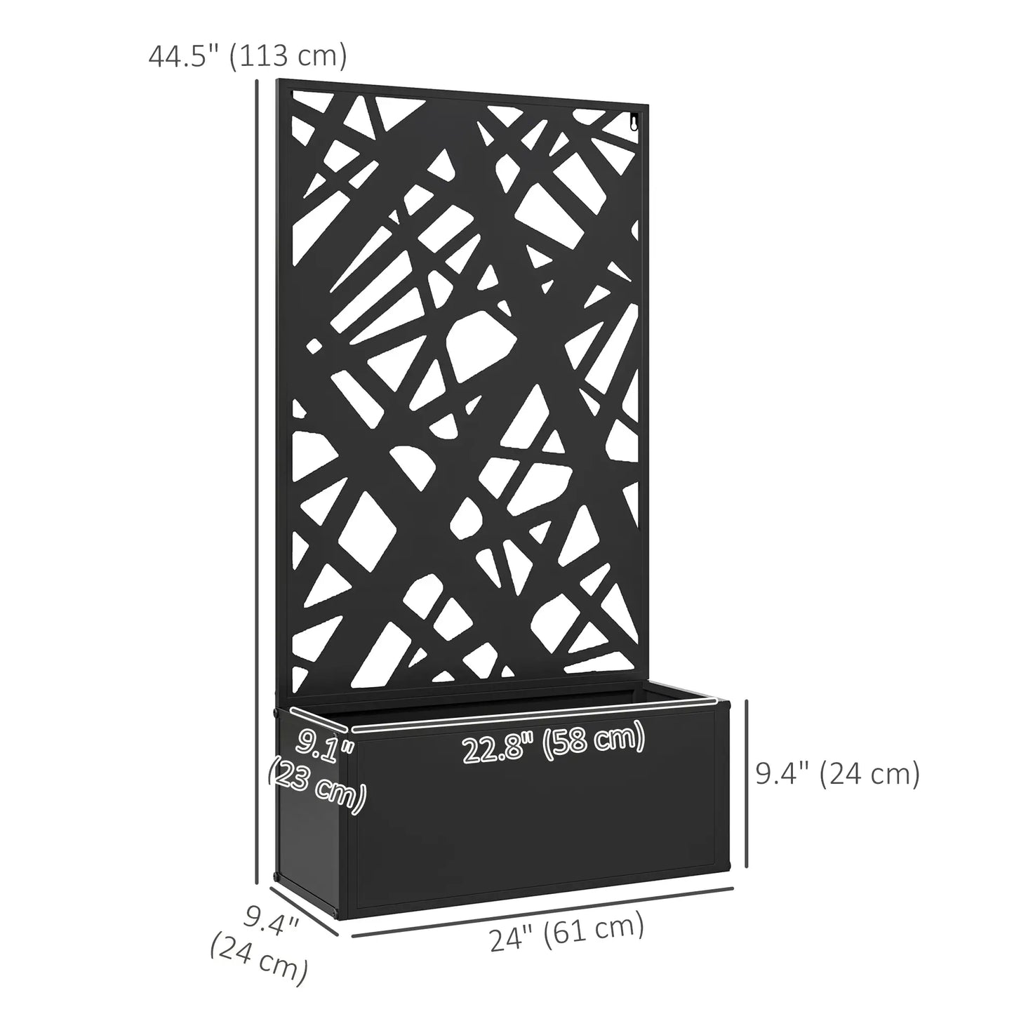 Metal Raised Garden Bed With Trellis, Privacy Panel, Irregular Line Cut-Outs Galvanized Planter Boxes at Gallery Canada