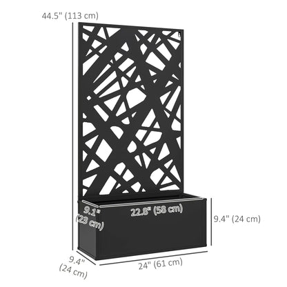 Metal Raised Garden Bed With Trellis, Privacy Panel, Irregular Line Cut-Outs Galvanized Planter Boxes at Gallery Canada