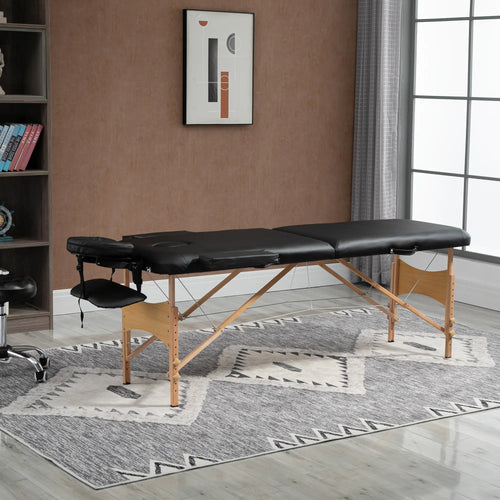 83 Inch Portable Folding Massage Table, Adjustable Salon Spa Bed, Black