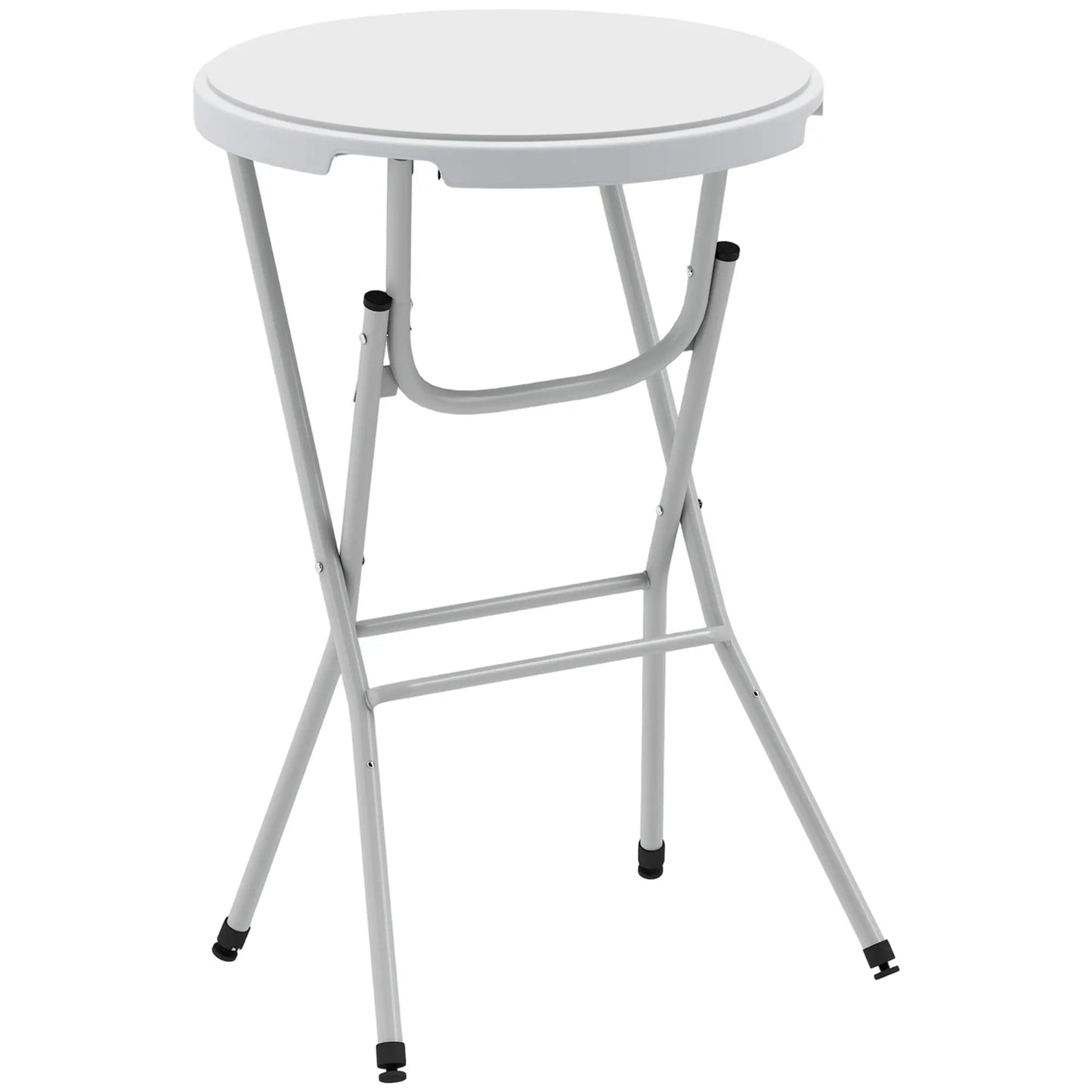 31.5" Bar Height Patio Table, Outdoor Folding Table, HDPE Top, Locking Steel Legs, White Patio Dinning Tables at Gallery Canada