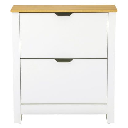Shoe Storage Cabinet, 2 Flip Drawers, Adjustable Shelves, White Shoe Storage Cabinets & Racks White at Gallery Canada