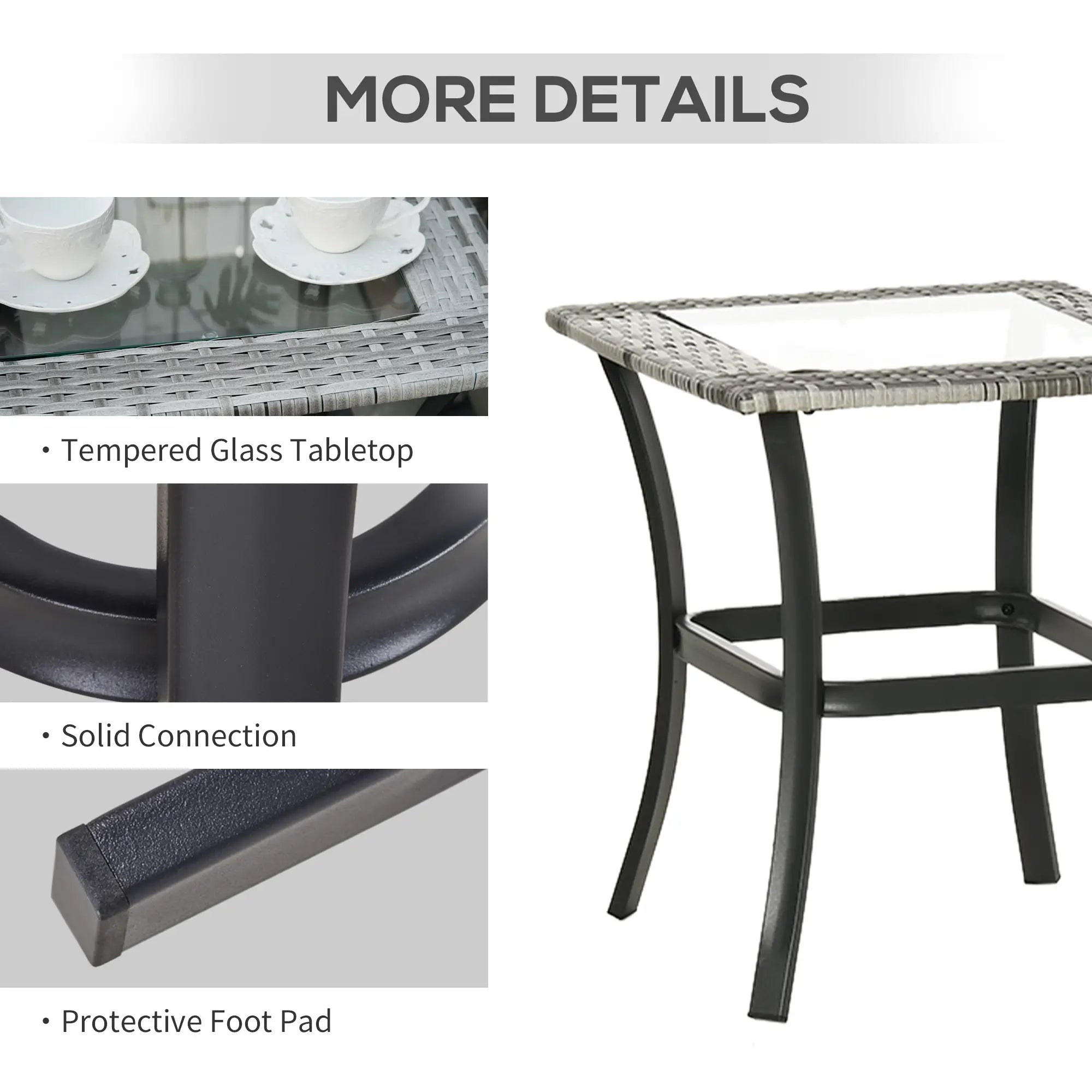 3-Piece Patio Wicker Rocking Chair Set, Outdoor PE Rattan, 2 Chairs 1 Table, Grey Outdoor Rocking Chairs at Gallery Canada