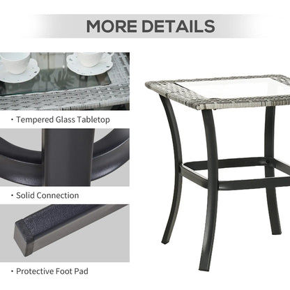 3-Piece Patio Wicker Rocking Chair Set, Outdoor PE Rattan, 2 Chairs 1 Table, Grey Outdoor Rocking Chairs at Gallery Canada