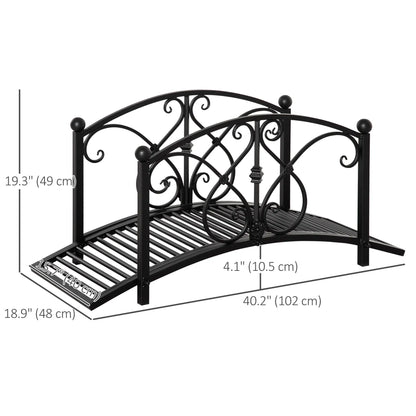 Garden Bridge 3.3FT, Decorative Backyard Pond Bridge, Black Garden Decor at Gallery Canada