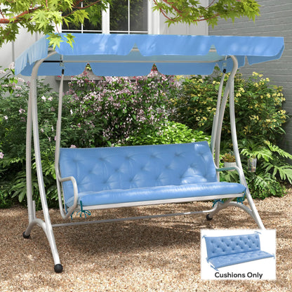3-Seater Outdoor Bench Swing Cushions, Patio Garden, Light Blue Patio Chair Cushions at Gallery Canada