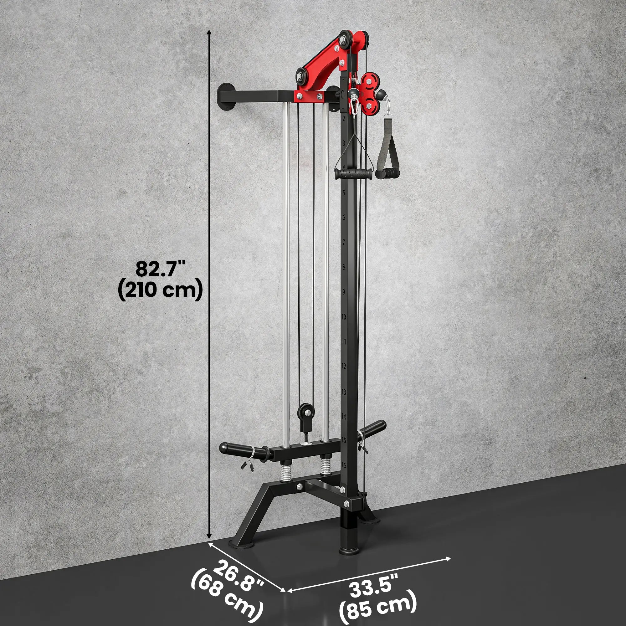 Wall Mount Cable Station, 16 Positions Adjustable Pulley Machine, Cable Crossover Machine with Lat Pulldown Bar Strength Training Equipment at Gallery Canada