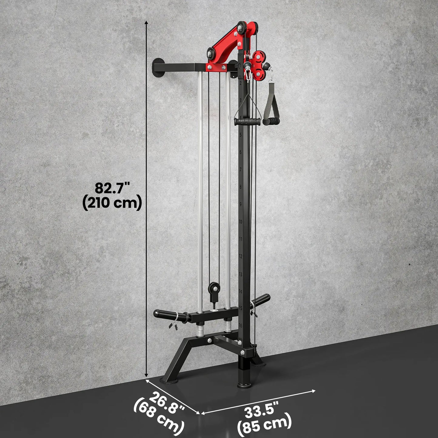 Wall Mount Cable Station, 16 Positions Adjustable Pulley Machine, Cable Crossover Machine with Lat Pulldown Bar Strength Training Equipment at Gallery Canada
