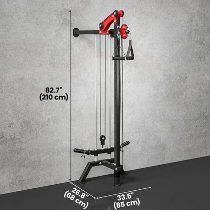 Wall Mount Cable Station, 16 Positions Adjustable Pulley Machine, Cable Crossover Machine with Lat Pulldown Bar Strength Training Equipment at Gallery Canada
