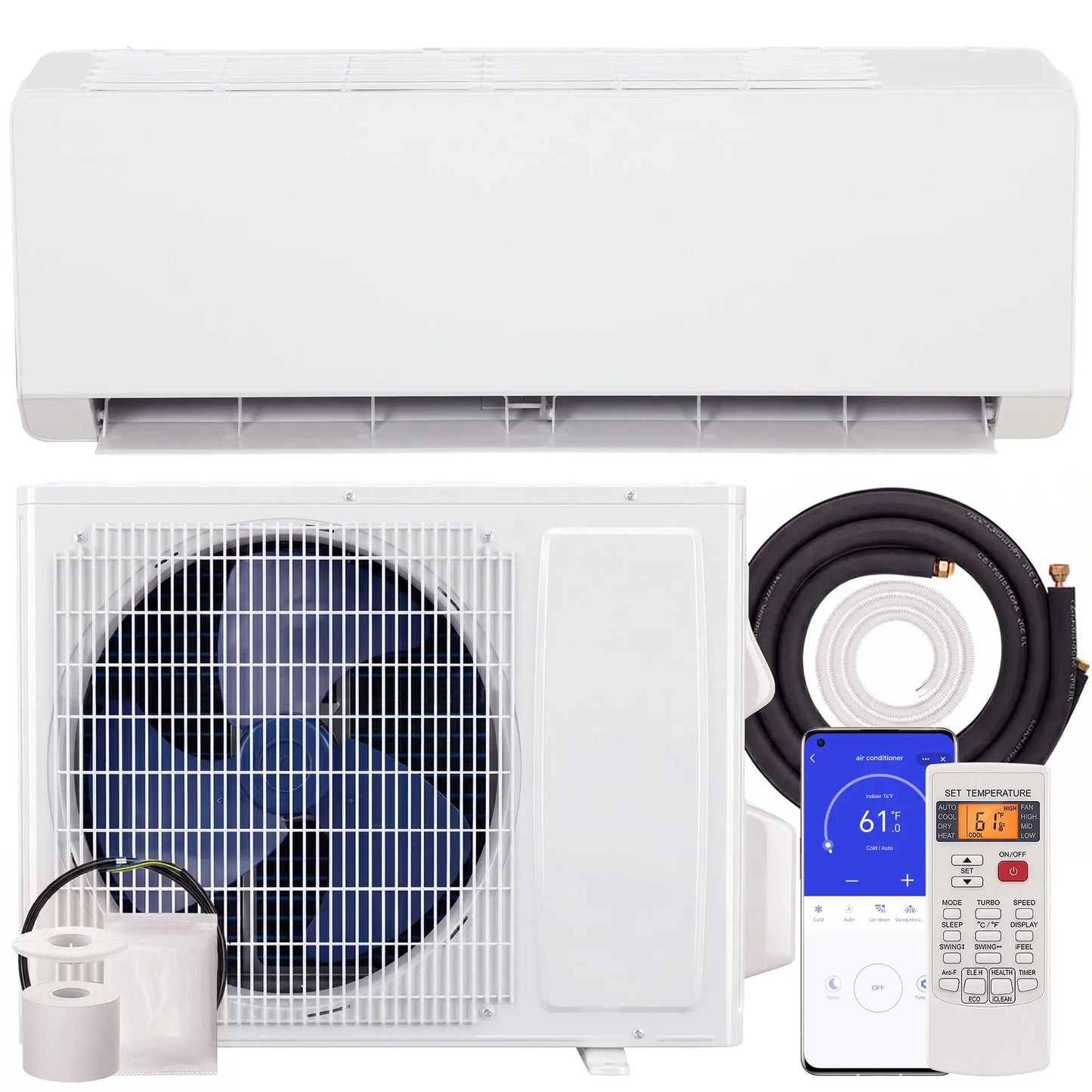 12000 BTU Mini Split AC, 22 SEER2 115V Wifi Inverter Heat Pump, 750 Sq. Ft Air Conditioner White at Gallery Canada