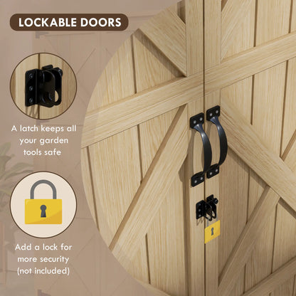 Wooden Outdoor Storage Cabinet, Garden Shed, Waterproof Asphalt Roof, Lockable Doors, Natural Sheds at Gallery Canada