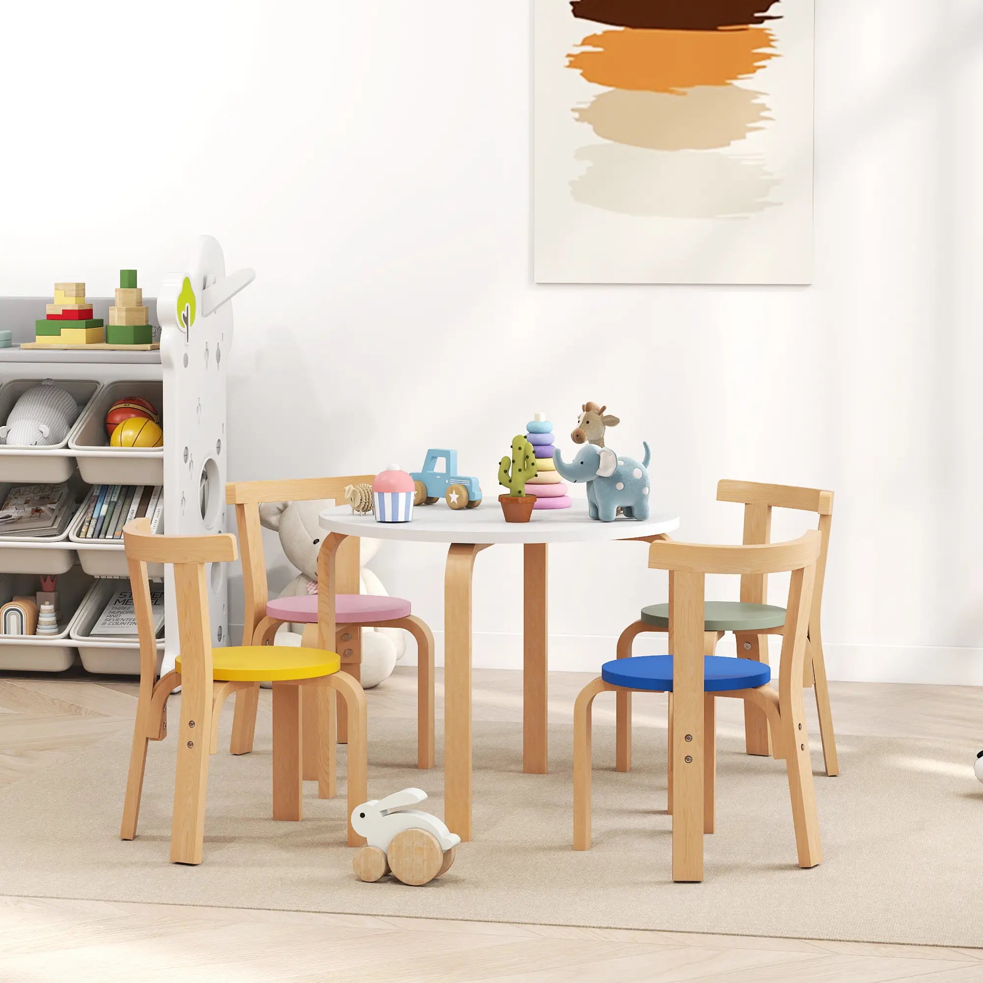 Wooden Kids Table and Chairs Set, for 3-8 Years, Multi-Coloured Kids Table Sets at Gallery Canada
