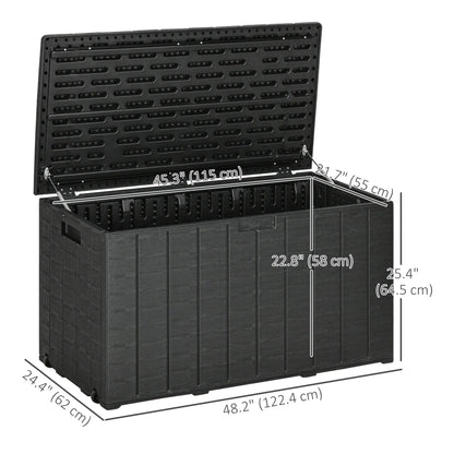 81 Gallon Garden Storage Box, Waterproof Double Wall, Black Patio Storage Boxes at Gallery Canada