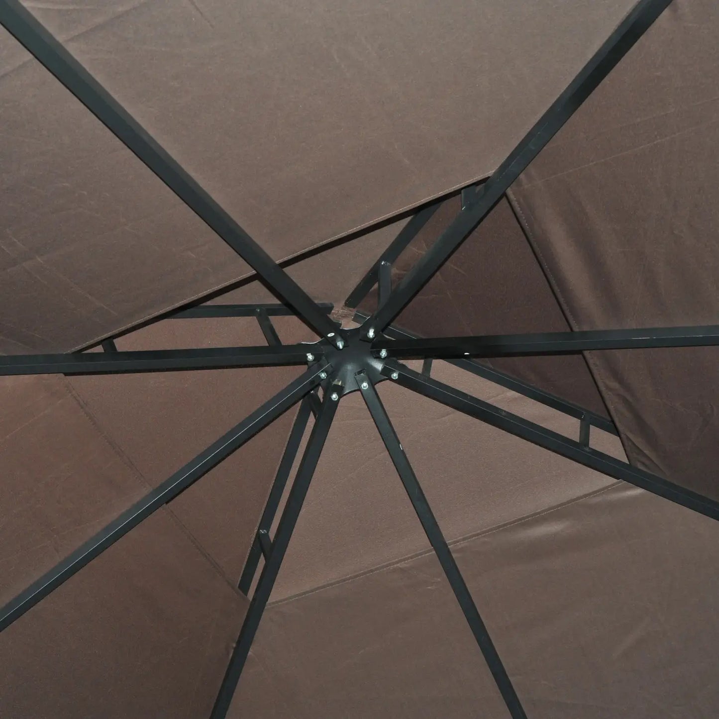 10' x 10' Outdoor Gazebo, Canopy Shelter with Double-Tier Roof, Brown Gazebos at Gallery Canada