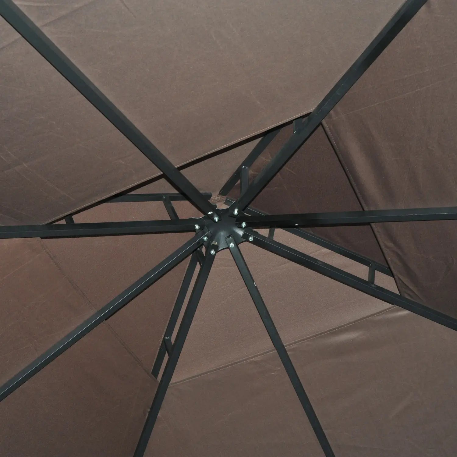 10' x 10' Outdoor Gazebo, Canopy Shelter with Double-Tier Roof, Brown Gazebos at Gallery Canada