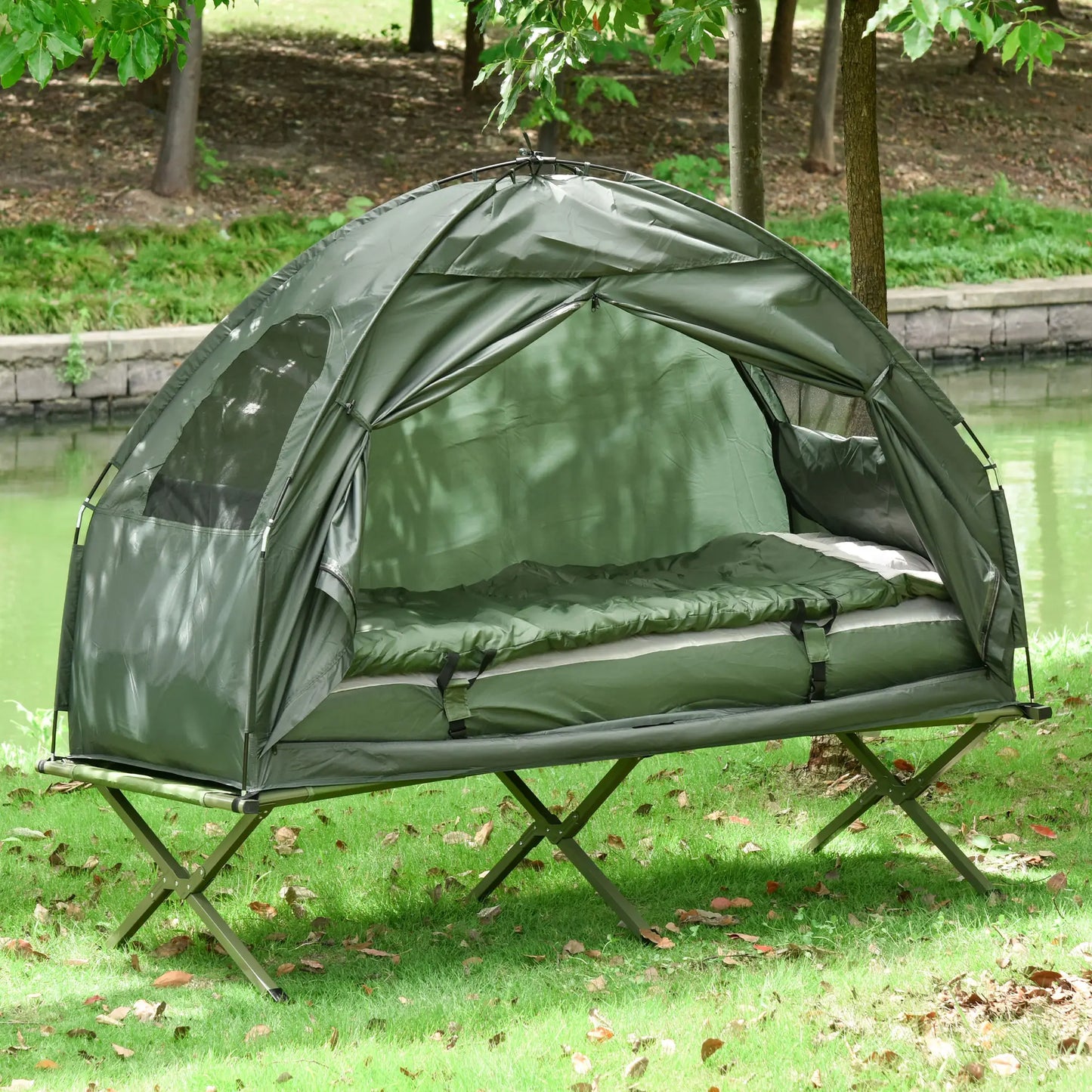 Portable Hiking Tent Camping Bed Cot Combo with Sleep Bag Mattress Camping Tents at Gallery Canada