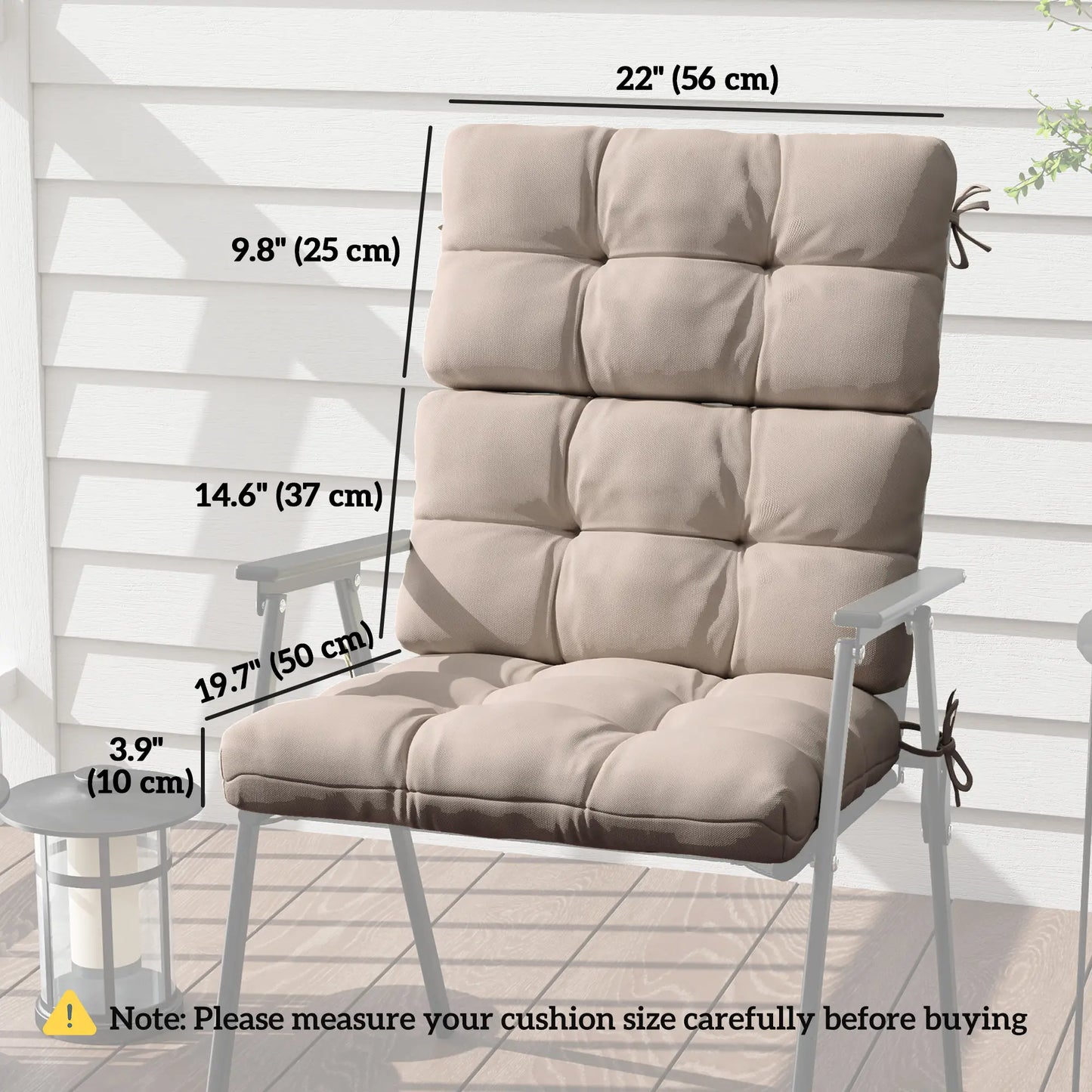 2-Piece Back Seat Cushion Set, Outdoor Patio Chair, Button Tufted, Beige Patio Chair Cushions at Gallery Canada
