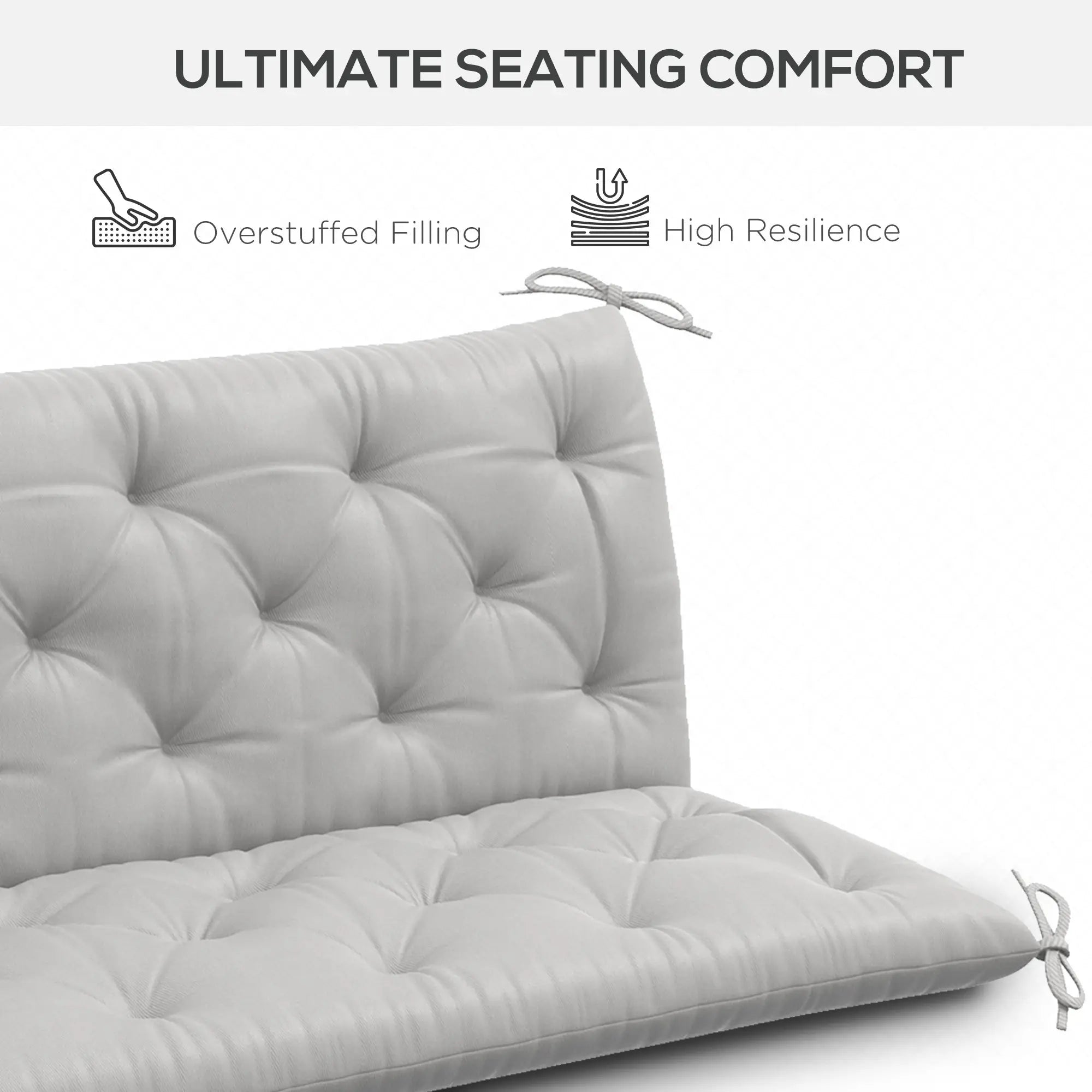 3-Seater Outdoor Swing Chair Cushions, Patio Garden, Light Grey Patio Chair Cushions at Gallery Canada