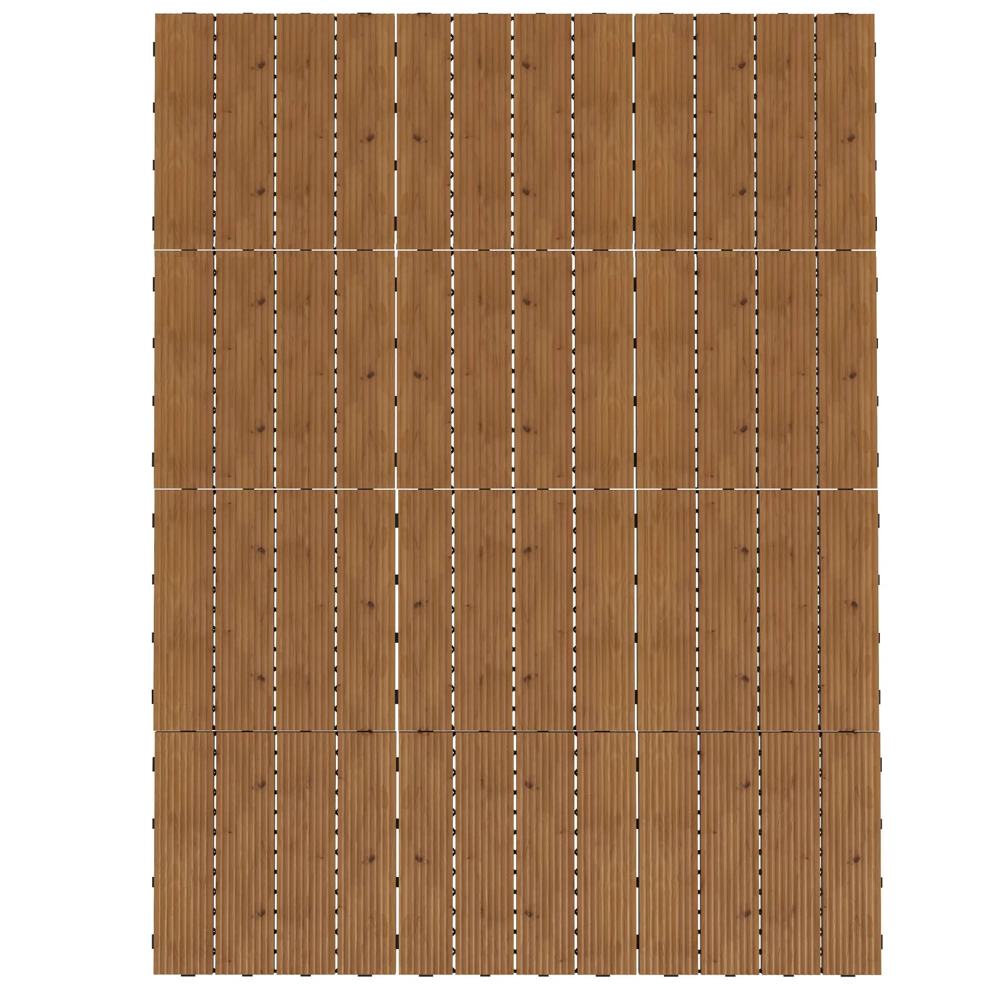 12 Pcs Wooden Deck Tiles, Outdoor Flooring, All Weather, Brown Deck Tiles Brown at Gallery Canada