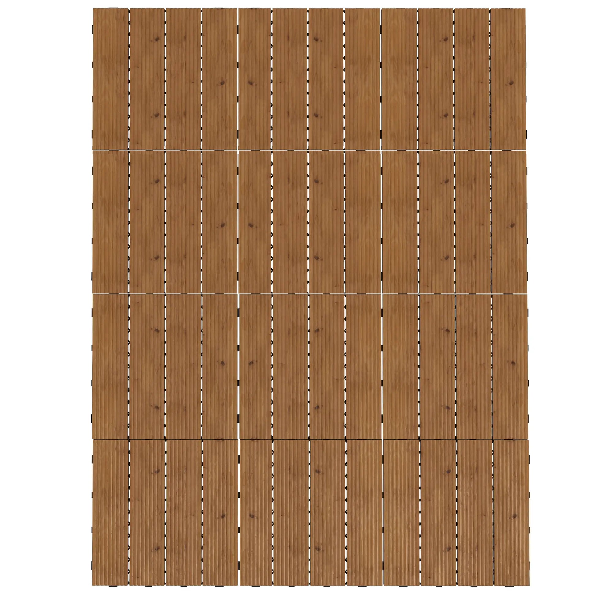 12 Pcs Wooden Deck Tiles, Outdoor Flooring, All Weather, Brown Deck Tiles Brown at Gallery Canada