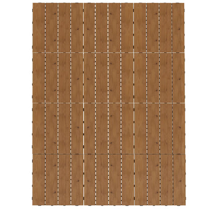 12 Pcs Wooden Deck Tiles, Outdoor Flooring, All Weather, Brown Deck Tiles Brown at Gallery Canada