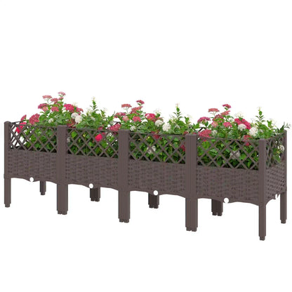 Raised Garden Bed With Legs, Self Watering Planter Box, 63" x 15.7" x 20.3" Elevated Garden Beds Brown at Gallery Canada