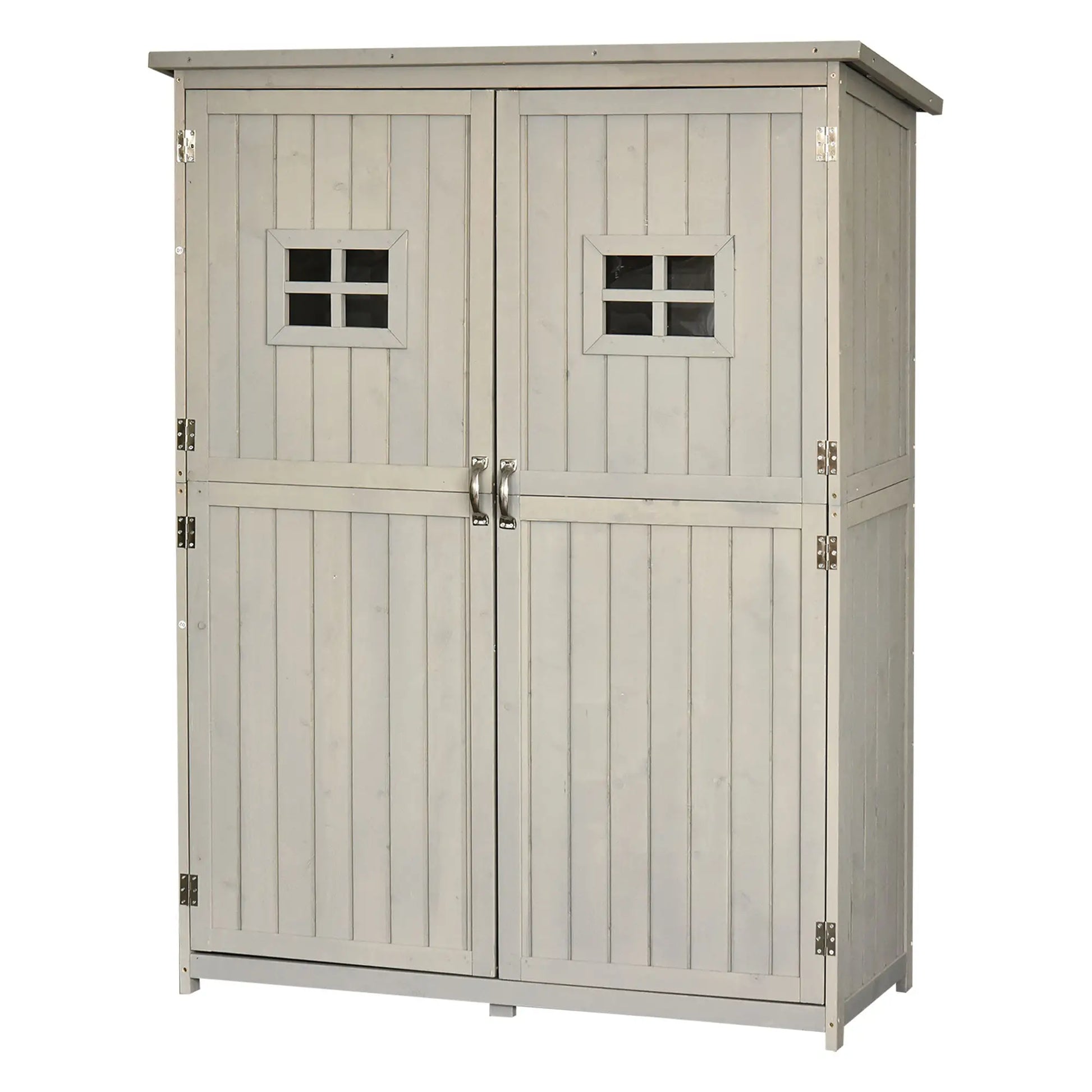 4x1.5ft Wooden Garden Storage Shed, Outdoor Tool Cabinet, Grey Sheds Grey at Gallery Canada