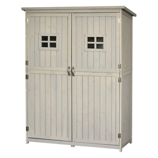 4x1.5ft Wooden Garden Storage Shed, Outdoor Tool Cabinet, Grey Sheds Grey at Gallery Canada