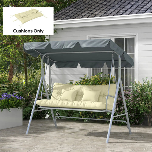 4-Piece Patio Chair Cushion Set, with Ties, Cream White