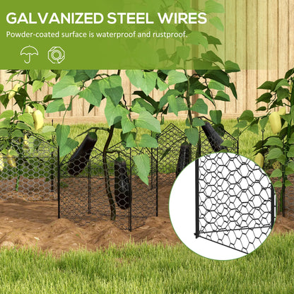 4 Pack Garden Cloches, 12" x 14" Metal Plant Cages, Black Walk In Greenhouses at Gallery Canada