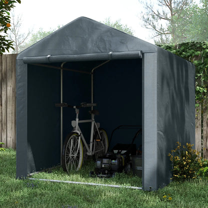 Portable Bicycle Shed, Galvanised Steel Frame, Large Door, Waterproof, Dark Grey Sheds at Gallery Canada