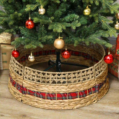 23 Inch Rustic Christmas Tree Skirt, Water Hyacinth Collar, Natural Christmas Trees at Gallery Canada