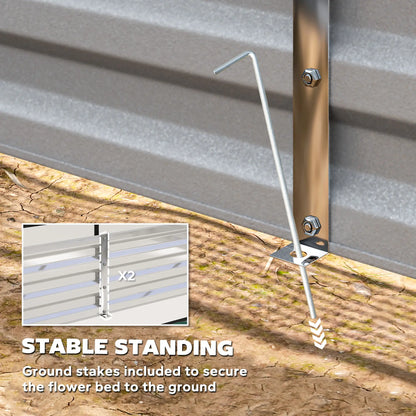 6' x 3' Metal Planter Box with Cover, Raised Garden Bed, Clear and Silver, Silver Raised Garden Beds at Gallery Canada