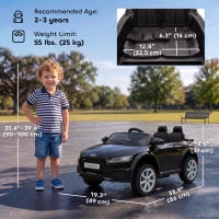Audi TT RS Licensed 12V Kids Ride On Car, Remote Control, Black
