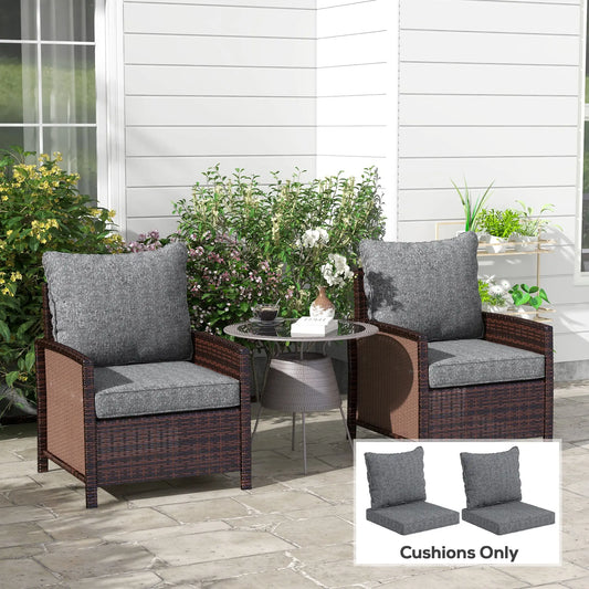 4-Piece Seat Cushion Pillows, Patio Chair Cushions with Back, Grey Patio Chair Cushions Grey at Gallery Canada