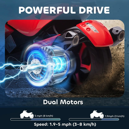 12V Kids ATV, Suspension Wheels, Soft Start, LED Lights, Music, Red Electric Ride On Toys at Gallery Canada