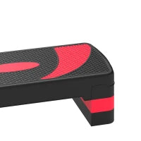 Adjustable Aerobic Stepper, Exercise Step Platform, 4"-6"-8", Red
