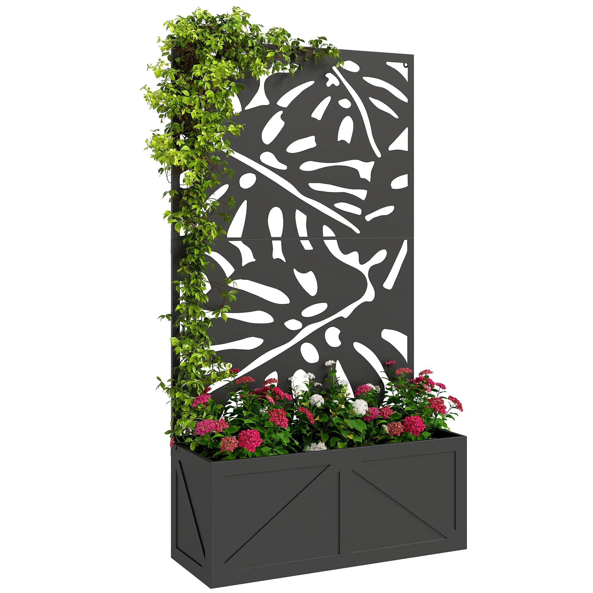 Metal Raised Garden Bed With Trellis, Freestanding Or Wall Mounted Galvanized Planter Boxes at Gallery Canada