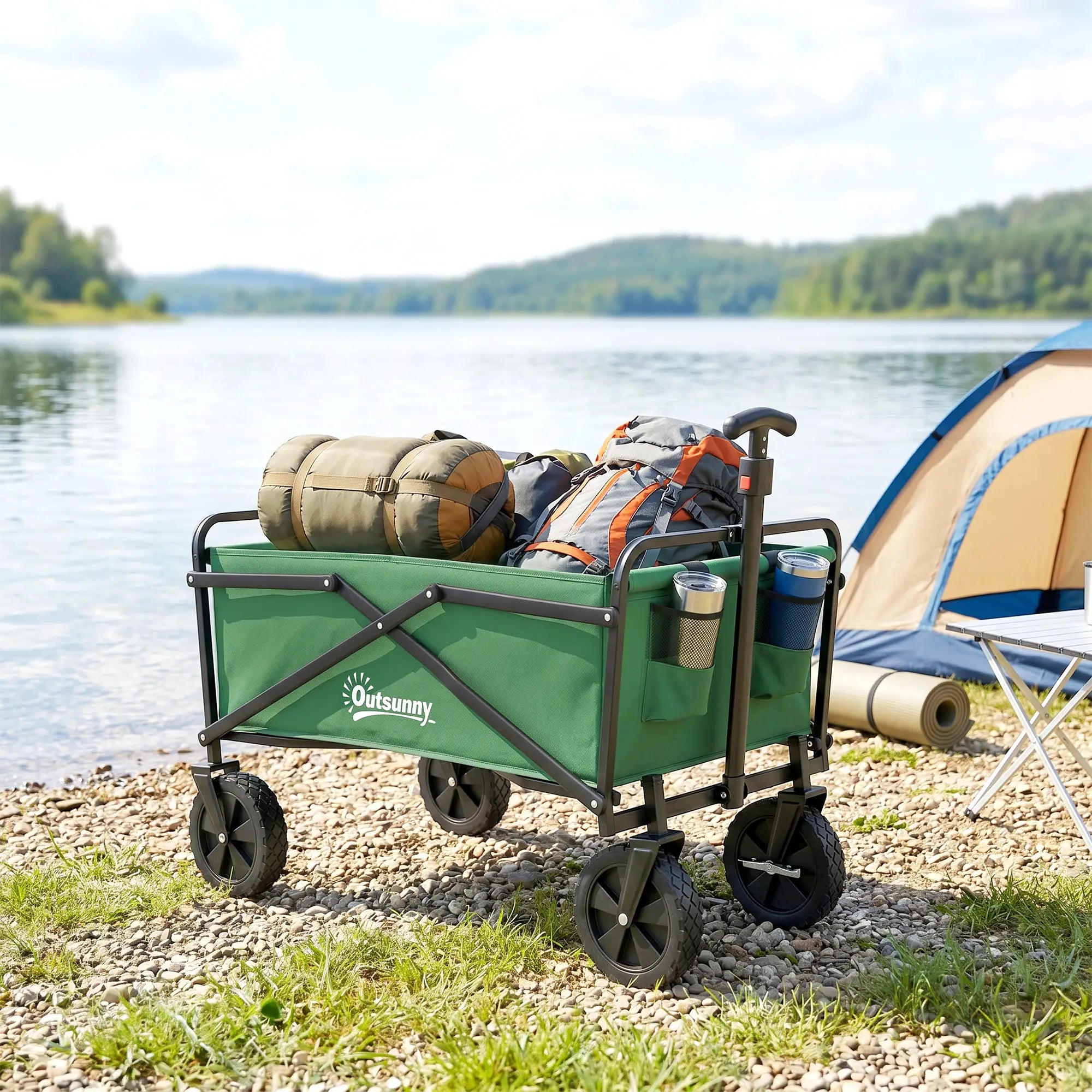 Folding Wagon Cart, Heavy Duty Outdoor Utility Garden Shopping Cart Folding Garden Carts at Gallery Canada