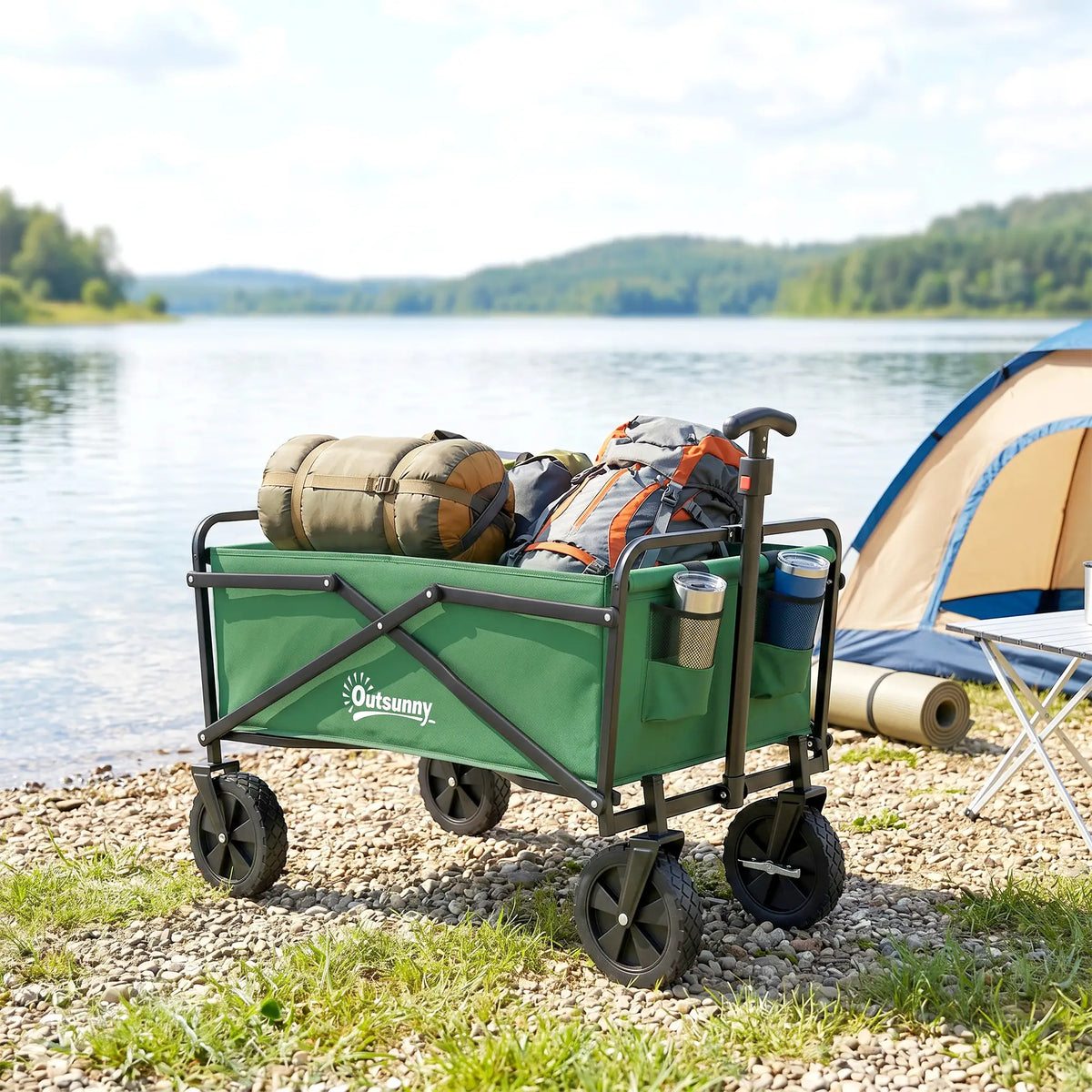 Folding Wagon Cart, Heavy Duty Outdoor Utility Garden Shopping Cart Folding Garden Carts at Gallery Canada