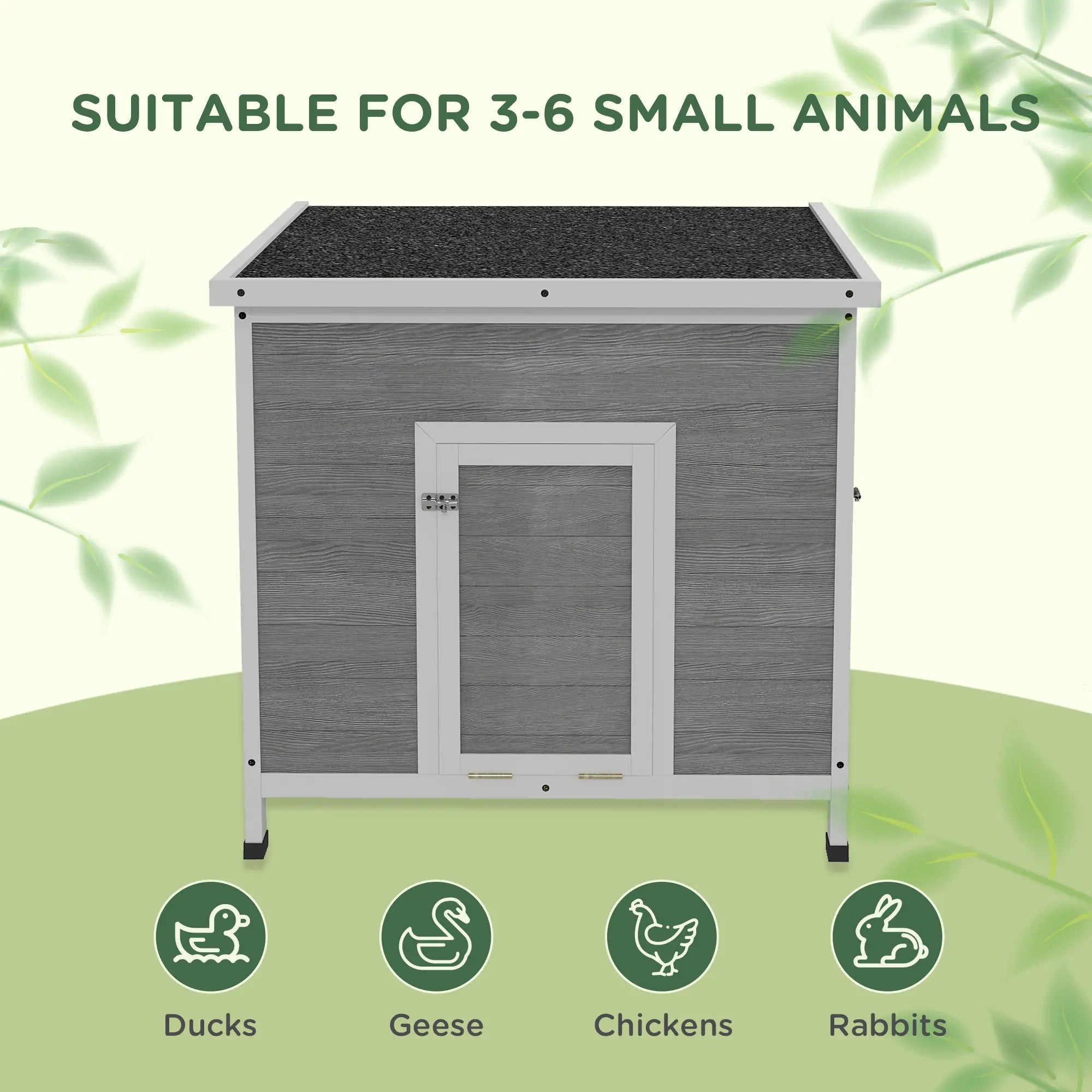 Wooden Duck Coop, Rabbit Hutch With Openable Roof, Removable Floor, Grey Chicken Coops at Gallery Canada