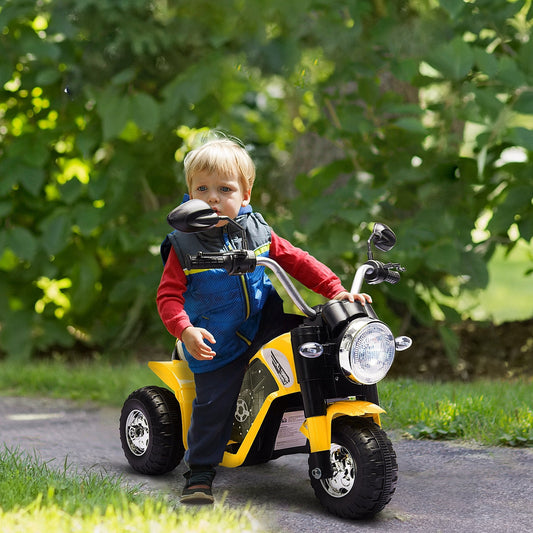 Kids Electric Motorcycle 6V Battery Powered Ride-On Dirt Bike 3-Wheels Motorbike Yellow - Gallery Canada