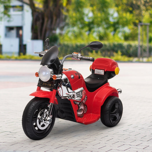 Kids Electric Motorcycle Ride On Toy 6V Battery Powered Electric Trike Toys with Light Music MP3 Storage Box Red - Gallery Canada