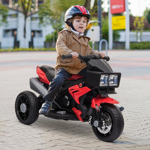 Kids Electric Pedal Motorcycle Ride-On Toy 6V Battery Powered w/ Music Horn Headlights Motorbike for Girls Boy Red