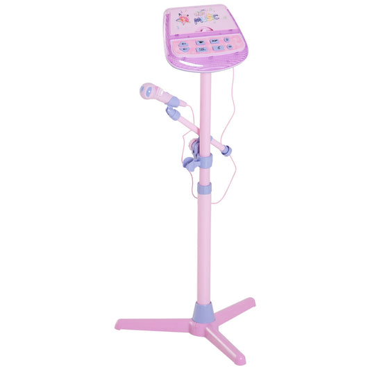 Kids Karaoke Disco Machine Toy Adjustable Microphone Speaker Stand Connected to iPod Phone MP3 Players Light Pink - Gallery Canada