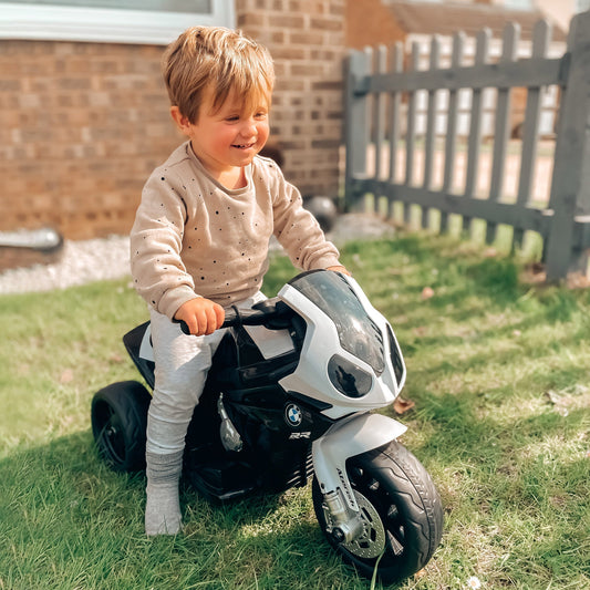 Kids Motorcycle, 6V Battery Powered Toddler Motorcycle with Headlight, Music, 3 Wheels Electric Motorcycle for Kids, Licensed BMW, Gift for Boys &; Girls -Black - Gallery Canada