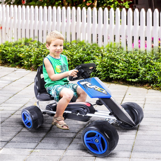 Kids Pedal Go Cart Children Ride On Car Racing Style Children Ride On Car Outdoor Racer Blue - Gallery Canada