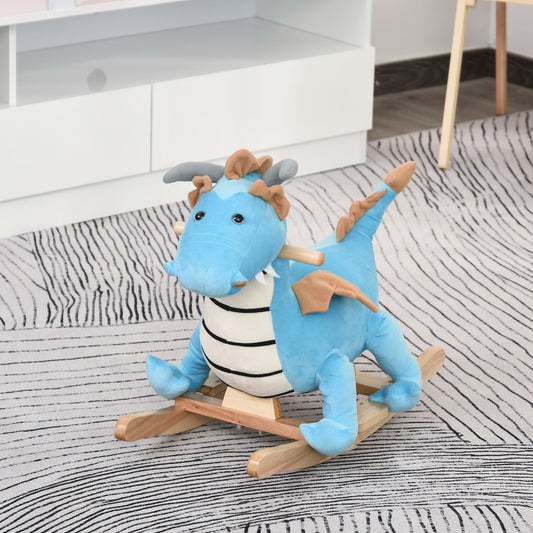 Kids Plush Ride On Rocking Horse Dinosaur Style w/ Sound Handle for 18-36 Months - Gallery Canada