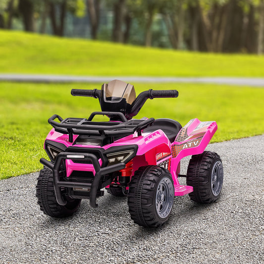 Kids Ride-on ATV Quad Bike Four Wheeler Car with Music, 6V Battery Powered Motorcycle for 18-36 Months, Pink - Gallery Canada