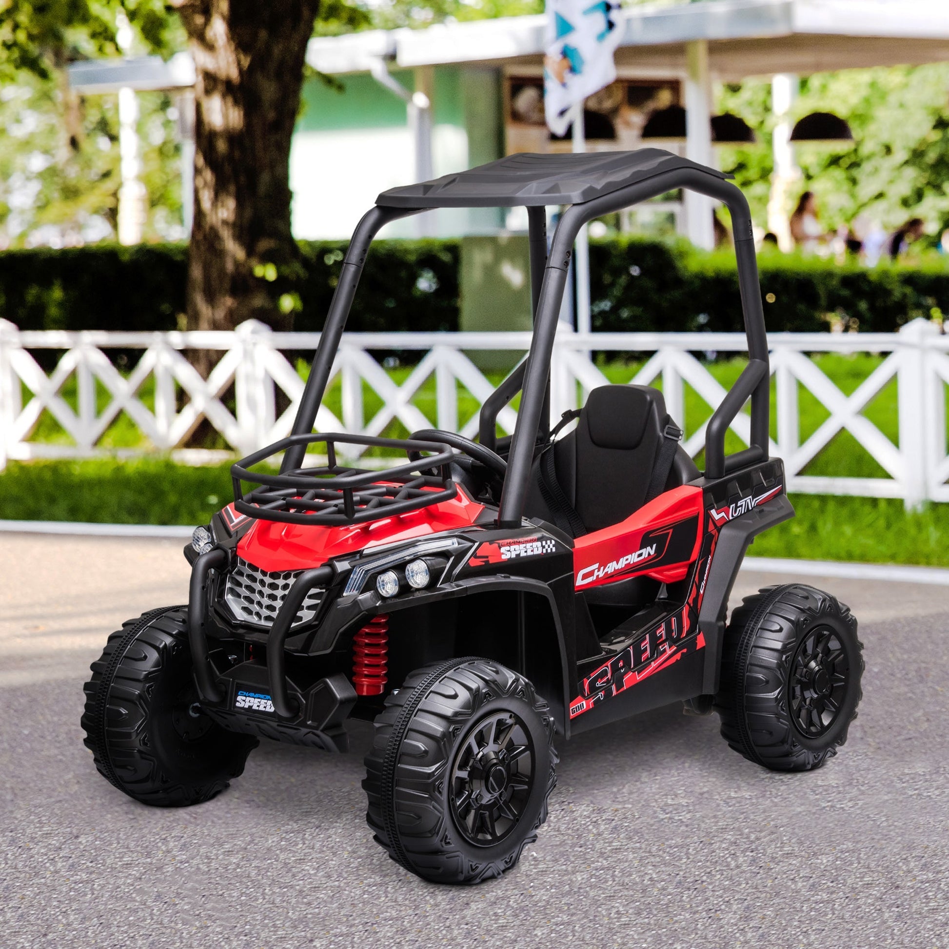 Kids Ride On Car 12V Battery-powered Electric Off-road UTV Toy 1.8-3.7 mph with High Roof Parental Remote Control Music Lights MP3 Suspension Wheels for 37-96 months - Gallery Canada
