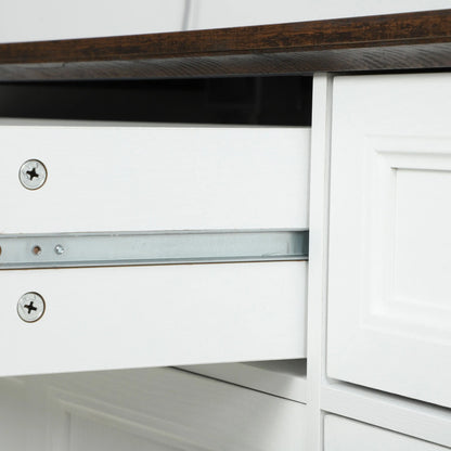55" Buffet Cabinet, White Wood Grain, Charging Station, 2 Drawers, White Bar Cabinets at Gallery Canada